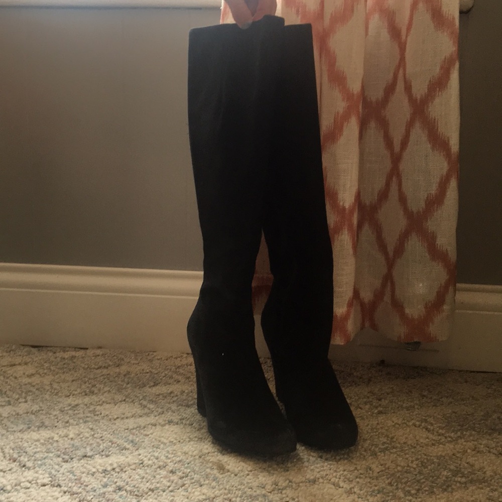 wedges knee high boots